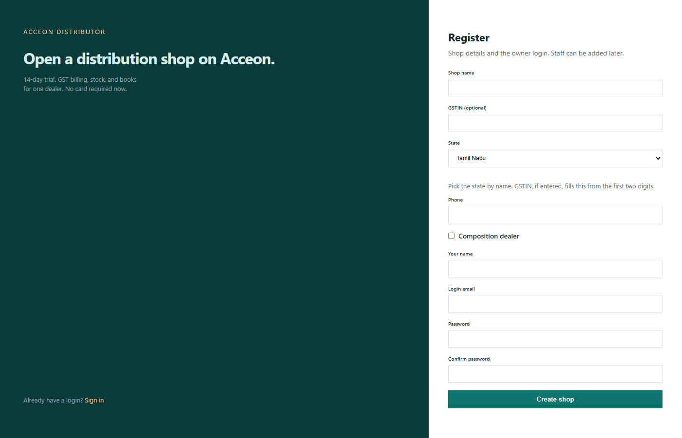 Register shop