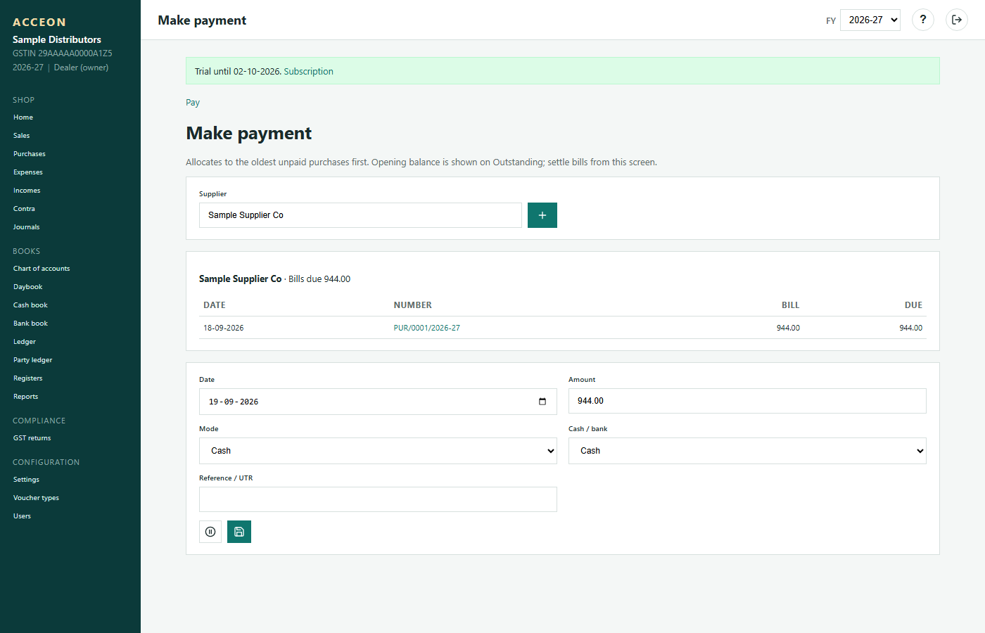 Pay money