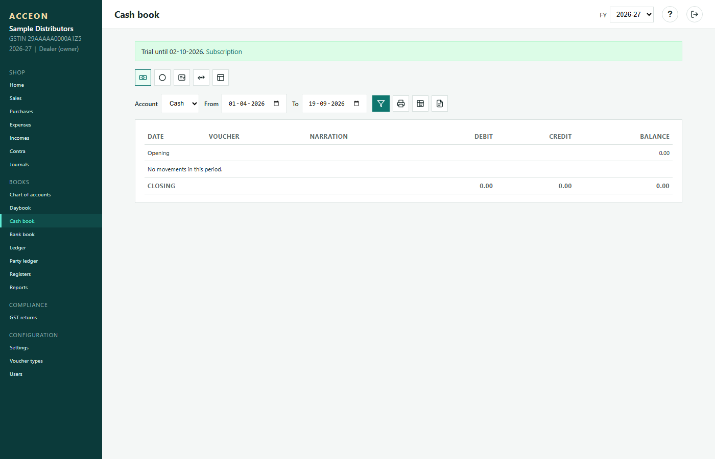 Cash book
