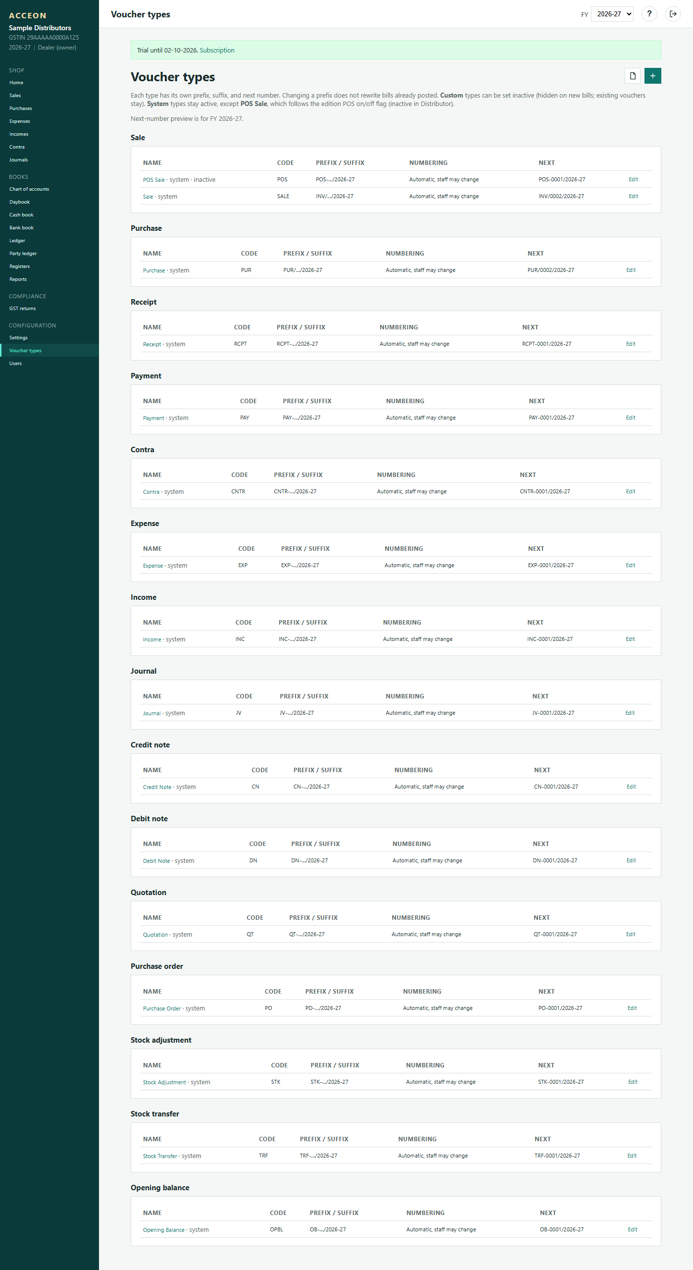 Voucher types
